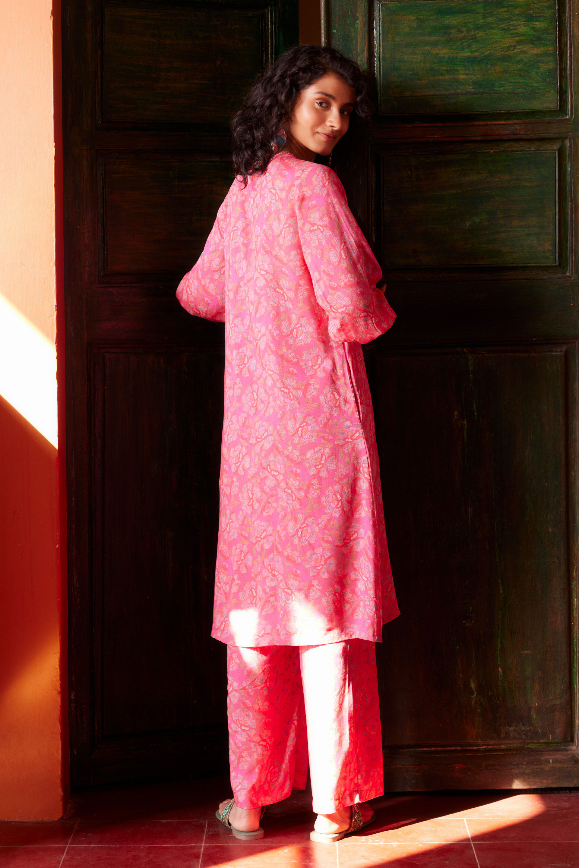 Phool Crush Co-ord, Pink, image 4